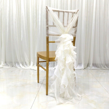 Universal Διακοσμητικό πάρτι πλάτης καρέκλας ξενοδοχείου Πολυθρόνα Γαμήλιο συμπόσιο εξωτερικού χώρου Πολυθρόνα μονόχρωμη δίχτυα νήματα Swing Tail Ρομαντική διακόσμηση DIY
