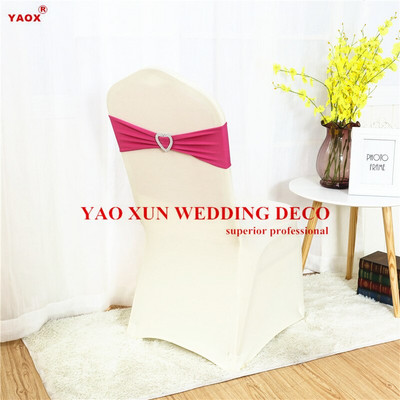 25 vnt Širdies sagtis Lycra Band Spandex kėdės varčia, skirta spandex kėdės dangtelio vestuvių renginio dekoravimui