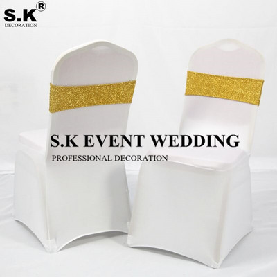 Karštas išpardavimas 25 vnt. Blizganti blizgučiai kėdžių juosta, blizganti lankas, tinkantis ant kėdės užvalkalo vestuvių banketo renginio dekoravimui