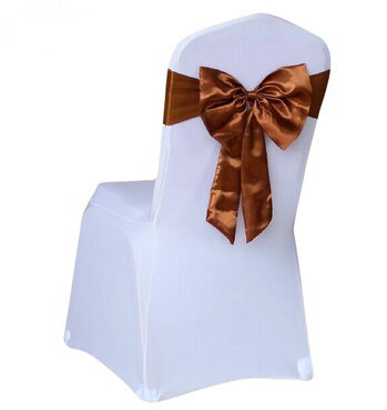 Горещи разпродажби Калъфка за столове Сатенена панделка Връзки Банкет Сатенена лента за столове за сватбено събитие Декорация на хотелско парти