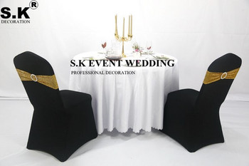 Злато, сребро, блестяща лента за стол с пайети, лъскава панделка, подходяща за калъфка за стол за сватбен банкет, украса на събитие