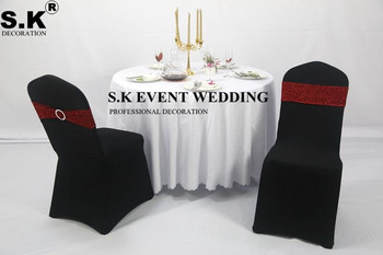 Χρυσό ασημί γυαλιστερό λουράκι καρέκλας με παγιέτες, γκλίτερ φιόγκο, κάλυμμα καρέκλας για διακόσμηση δεξίωσης γάμου