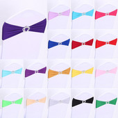 10/50db Székszárnyak pántok csatos csúszkával Esküvői Otthoni BANKETT Díszítések Korona székszárnyak masni puha lycra spandex