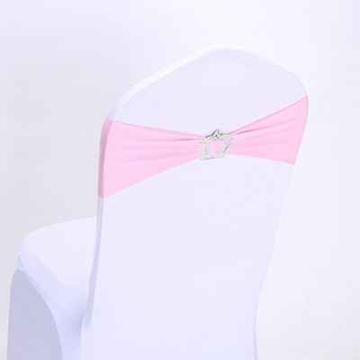 10/50db Székszárnyak pántok csatos csúszkával Esküvői Otthoni BANKETT Díszítések Korona székszárnyak masni puha lycra spandex