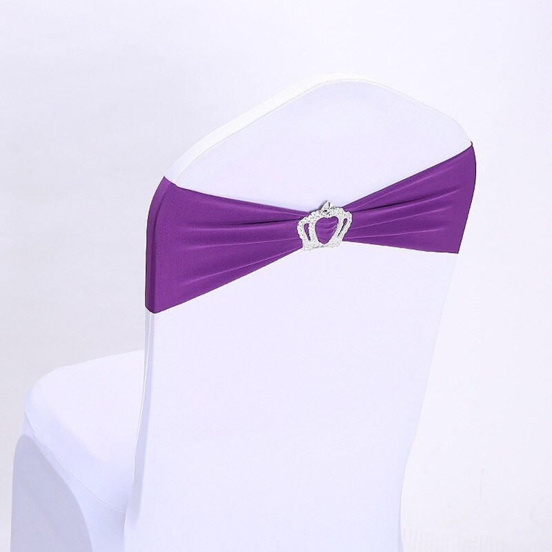 10/50db Székszárnyak pántok csatos csúszkával Esküvői Otthoni BANKETT Díszítések Korona székszárnyak masni puha lycra spandex