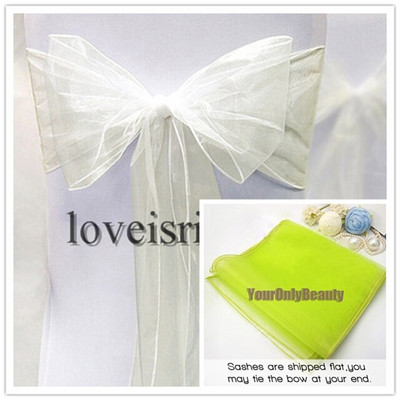 20 boja po izboru--25 kom Boja 8" Š x 108" D Šarene mašne od organze Maramice od tila Rola za vjenčanje Dekoracija stola Staza za stol Organza