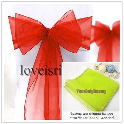 20 boja po izboru--25 kom Boja 8" Š x 108" D Šarene mašne od organze Maramice od tila Rola za vjenčanje Dekoracija stola Staza za stol Organza