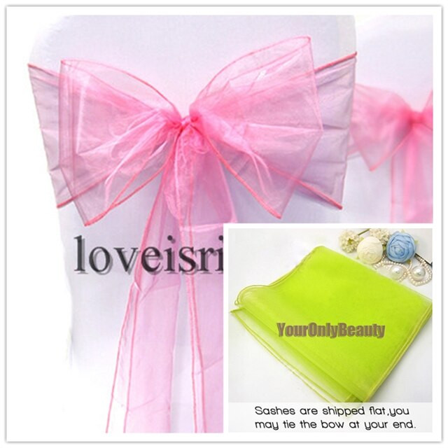 20 boja po izboru--25 kom Boja 8" Š x 108" D Šarene mašne od organze Maramice od tila Rola za vjenčanje Dekoracija stola Staza za stol Organza