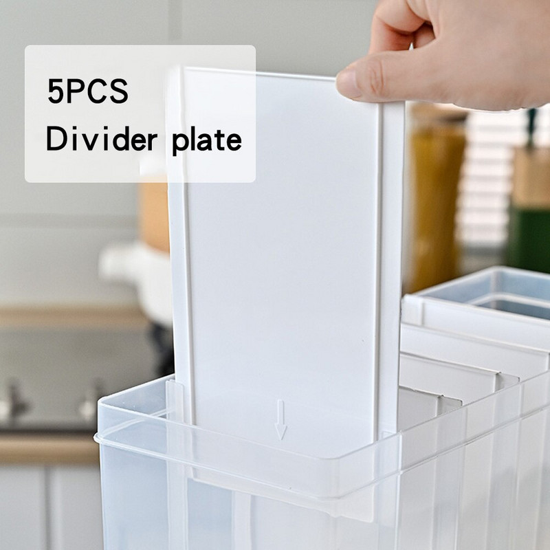 10L Buitinis prie sienos montuojamas ryžių grūdų kibiras Atsparus drėgmei kelių skyrių ryžių kibiras grūdų laikymo dėžutės virtuvės reikmenys