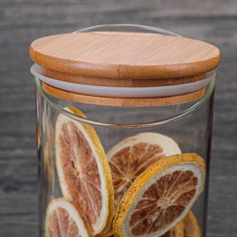 1 vnt saldainių indelis prieskoniams Stiklinis skaidrus indelis Stikliniai indeliai su mediniais dangteliais Sausainių stiklainis Virtuviniai stiklainiai ir dangteliais sandariai uždarytas kanistras