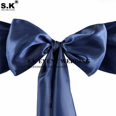 SK 10 ks/lot mašľa na stoličky, poťah na svadobné stoličky, uzol, párty, bankety, vianočné dekorácie, saténová látka, 15*275 cm