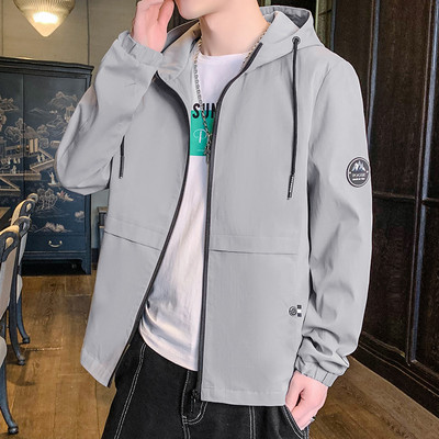 Geaca subtire de primavara toamna cu gluga pentru barbati