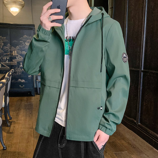 Geaca subtire de primavara toamna cu gluga pentru barbati