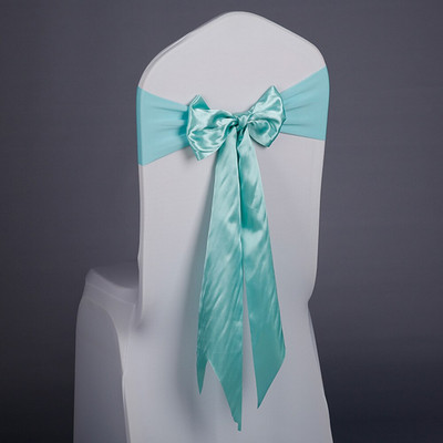 Više boja 10 kom/lot Kućna satenska leptir mašna Vrpca Traka za stolicu za svatove Dekoracija hotelskog banketa