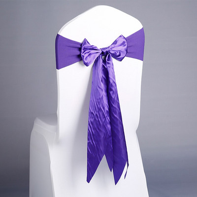 Više boja 10 kom/lot Kućna satenska leptir mašna Vrpca Traka za stolicu za svatove Dekoracija hotelskog banketa