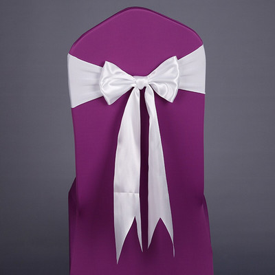 Više boja 10 kom/lot Kućna satenska leptir mašna Vrpca Traka za stolicu za svatove Dekoracija hotelskog banketa