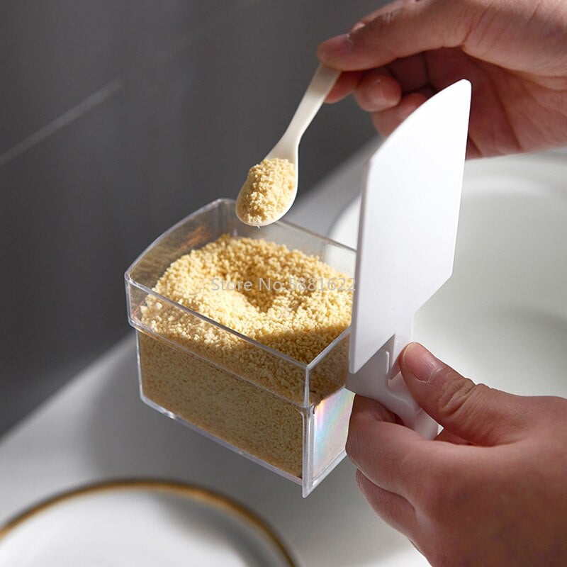 Prieskonių indelio prieskonių dėžutė Virtuvė Pakabinama Besisukanti Prieskoniai Organizatorius Skaidrus PP Druskos Pipirų Rinkinys Buteliai Skardinės Priedai Prekė