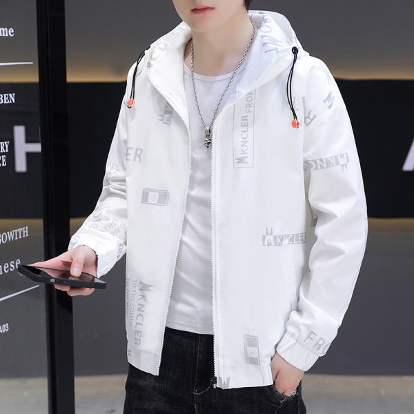 Jacheta casual de primavara toamna cu gluga pentru barbati