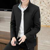 Geaca casual barbatesc - cu guler inalt si fermoar