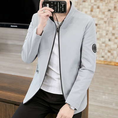 Geaca casual barbatesc - cu guler inalt si fermoar