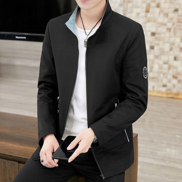 Geaca casual barbatesc - cu guler inalt si fermoar