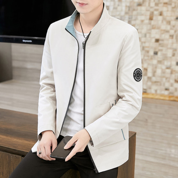 Geaca casual barbatesc - cu guler inalt si fermoar