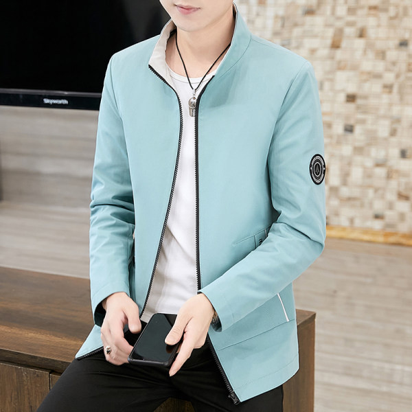 Geaca casual barbatesc - cu guler inalt si fermoar