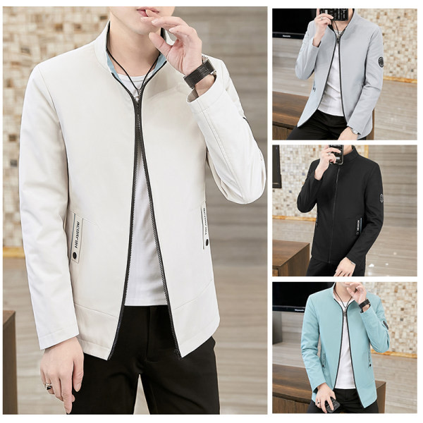 Geaca casual barbatesc - cu guler inalt si fermoar