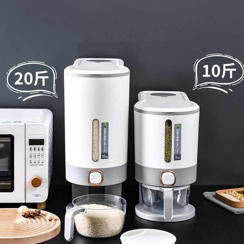 Spremnik za pohranu riže Kutija za doziranje Ideje za kuhinju Plastika od 10 kg Automatska preša otporna na insekte