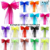 25 bucăți 18 cm x 275 cm Organza Scaun Sash Fund pentru petrecere de nuntă Husă Banchet Baby Shower Crăciun Decorație Sheer Organza Tesatura Aprovizionare