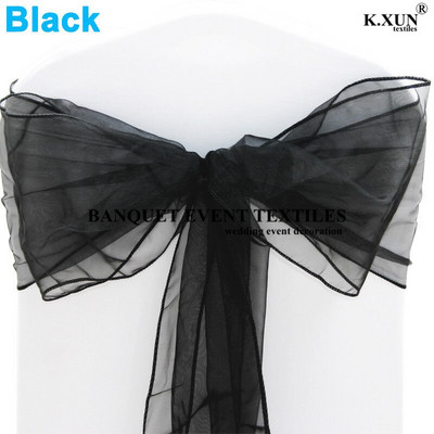 25 bucăți 18 cm x 275 cm Organza Scaun Sash Fund pentru petrecere de nuntă Husă Banchet Baby Shower Crăciun Decorație Sheer Organza Tesatura Aprovizionare