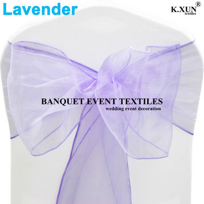 25 bucăți 18 cm x 275 cm Organza Scaun Sash Fund pentru petrecere de nuntă Husă Banchet Baby Shower Crăciun Decorație Sheer Organza Tesatura Aprovizionare