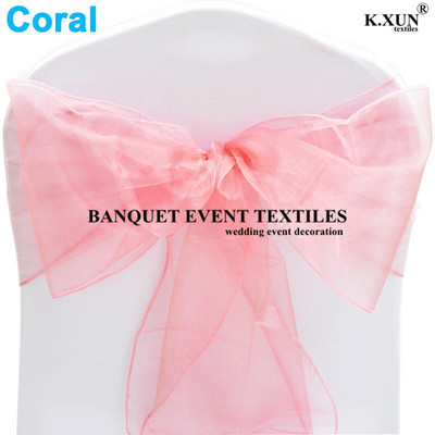 25 bucăți 18 cm x 275 cm Organza Scaun Sash Fund pentru petrecere de nuntă Husă Banchet Baby Shower Crăciun Decorație Sheer Organza Tesatura Aprovizionare