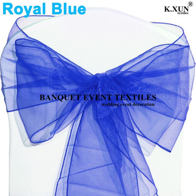25 bucăți 18 cm x 275 cm Organza Scaun Sash Fund pentru petrecere de nuntă Husă Banchet Baby Shower Crăciun Decorație Sheer Organza Tesatura Aprovizionare