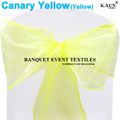 25 bucăți 18 cm x 275 cm Organza Scaun Sash Fund pentru petrecere de nuntă Husă Banchet Baby Shower Crăciun Decorație Sheer Organza Tesatura Aprovizionare