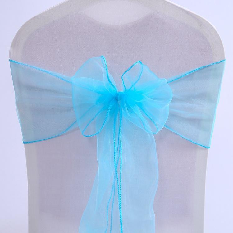 25 25 kom/lot Ružičasti organza stolac pojasevi Vrpce za ukrašavanje stolica Vezice Mašna za pokrivanje Banket Svadbeni događaj