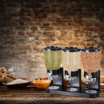 Τρία δοχεία Dry Food Dispenser Δημητριακά Διανομέας Triple Food Dispenser Κουζίνα Πάγκος αποθήκευσης Nut Grain Snack Οικιακά