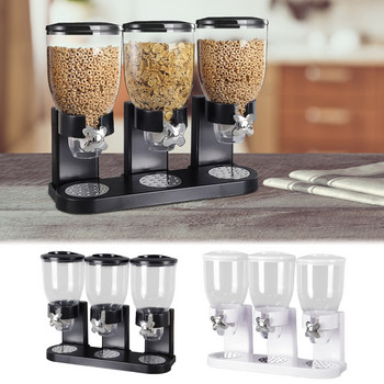 Τρία δοχεία Dry Food Dispenser Δημητριακά Διανομέας Triple Food Dispenser Κουζίνα Πάγκος αποθήκευσης Nut Grain Snack Οικιακά