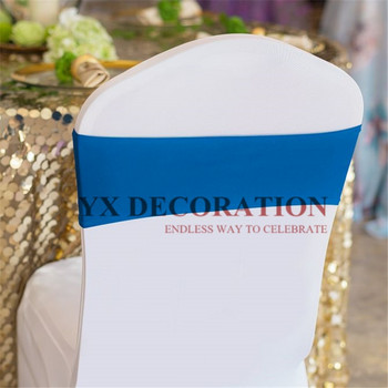 Гореща разпродажба спандекс пояс за стол ликра лента вратовръзка панделка за банкет декорация на сватбен стол