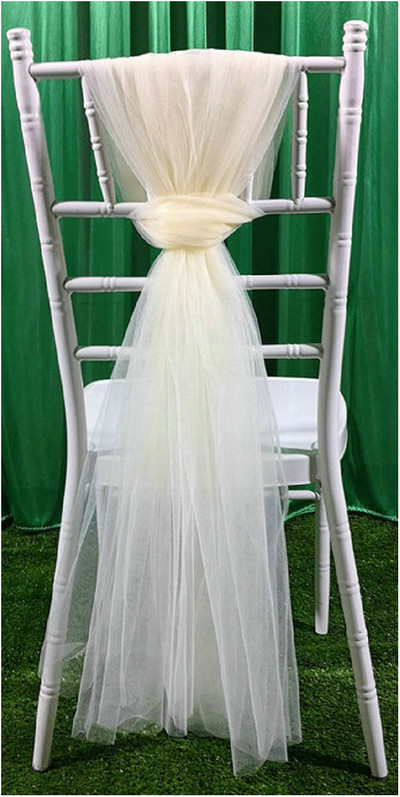 2db sifon etetőszék szoknya slipcovers bolyhos tutu szék szoknya hosszú tüll menyasszonyi esküvőhöz babazuhany születésnapi parti dekoráció