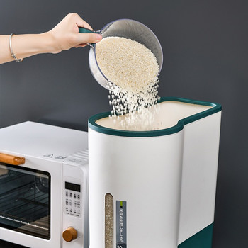 10KG домакинска кофа за ориз Зърнени буркани Кутия за съхранение на зърнени храни Контейнер за храна Органайзер за подправки Домашни кухненски аксесоари Прибори