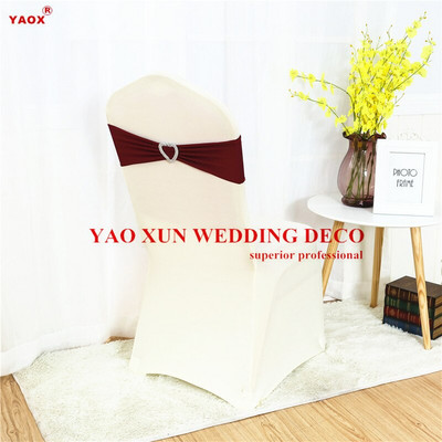 Kopča u obliku srca od lycre pojasa od elastana za stolicu za spandex navlaku za stolicu Dekoracija vjenčanja