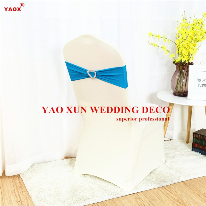 Kopča u obliku srca od lycre pojasa od elastana za stolicu za spandex navlaku za stolicu Dekoracija vjenčanja