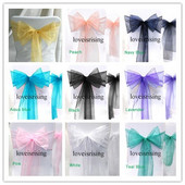 20 de culori - 25 de bucăți husă pentru scaun din organza, fundite, țesătură de cristal transparent, accesorii pentru nuntă și evenimente, pentru decorare pentru petreceri