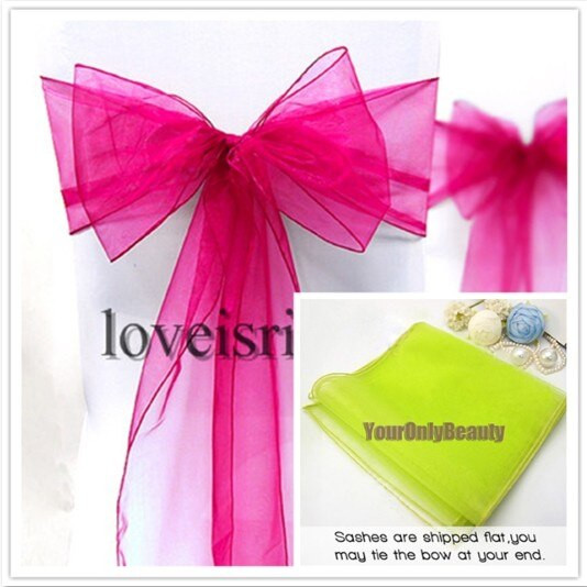 20 de culori - 25 de bucăți husă pentru scaun din organza, fundite, țesătură de cristal transparent, accesorii pentru nuntă și evenimente, pentru decorare pentru petreceri