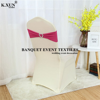 Υψηλής ποιότητας καρέκλα Spandex Φιόγκος με αγκράφα καρδιάς για διακόσμηση πάρτι δεξιώσεων Γαμήλια ελαστικά φύλλα από λύκρα