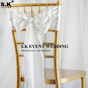 15*275 см сатенена папийонка лента за стол с лента за хотелски банкет Декорация на сватбено тържество Червен/Син/Жълт Многоцветен