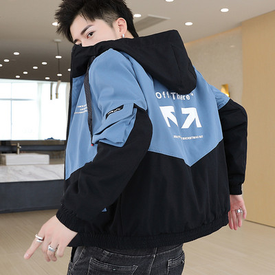 Muška proljetna jakna sa kapuljačom i natpisom više boja