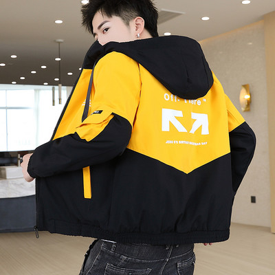 Muška proljetna jakna sa kapuljačom i natpisom više boja