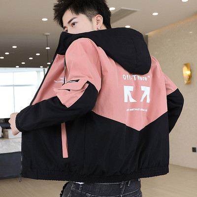 Muška proljetna jakna sa kapuljačom i natpisom više boja